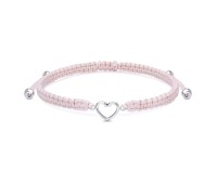 Cute Silver Heart with Knitting Rope Bracelet BR-1502